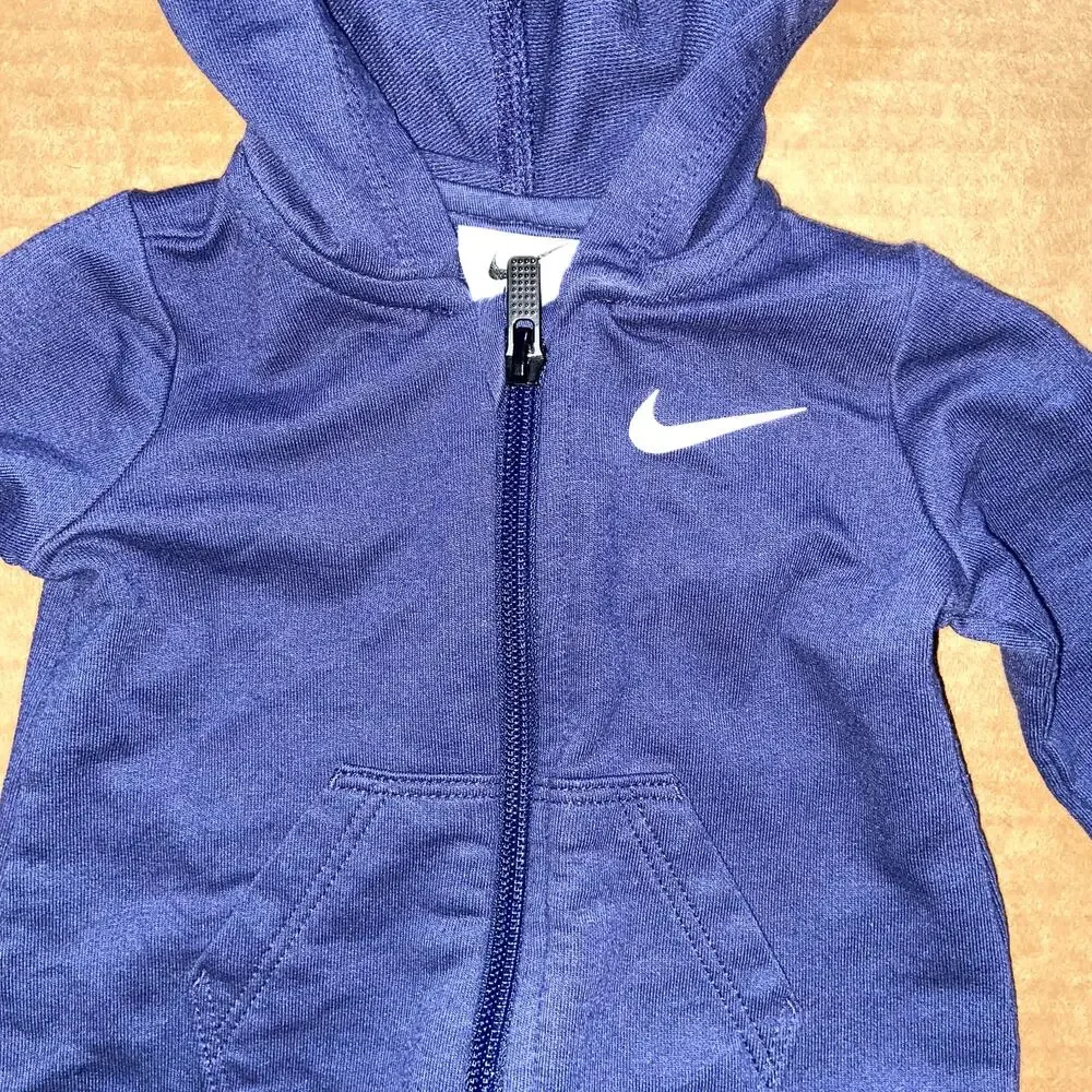 Infant Nike One Piece Boys 6M Sleeper Navy Blue Zip Up *